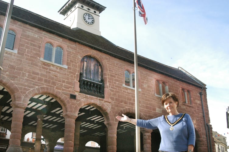 Mayor with historic building