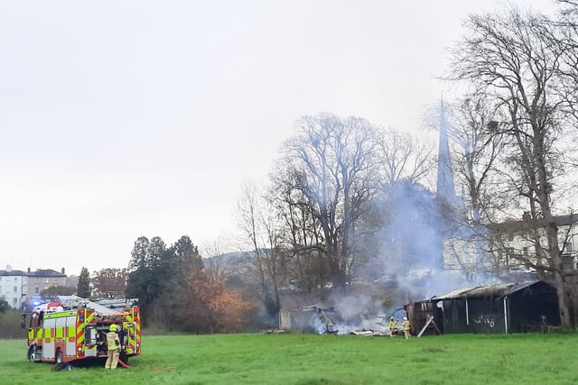 Fire destroys unused barn on old Monmouth Showground