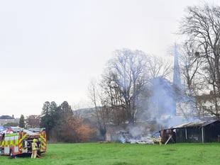 Fire destroys unused barn on old Monmouth Showground