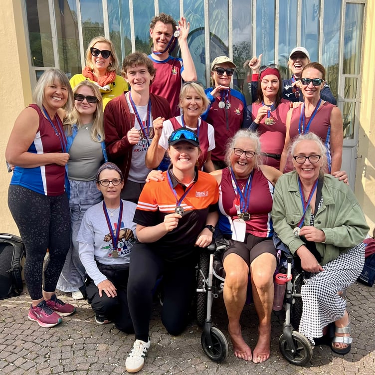 The Ross Rowing Club squad celebrated success in Turin