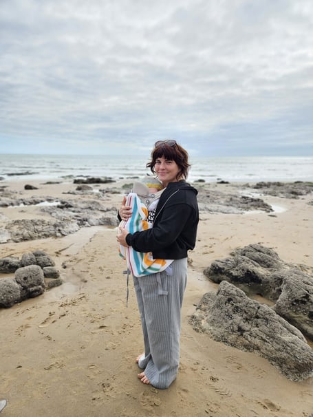 Tyler O'Brien, 29, with her baby. A mum has described how she was left terrified her unborn baby had come to harm after her van flipped  after being hit by a deer. Tyler O'Brien, 29, Coleford, Gloucestershire, was driving to work on 25 January 2024 when a deer ran into her Peugeot Expert in Worrall Hill, causing the vehicle to flip over twice. Tyler, who was 13 weeks pregnant at the time, said: "Looking back I feel extremely grateful and lucky that both me and my baby didn't come to harm. "It was quite traumatic - but now I don't take life for granted."