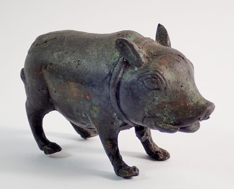 Chinese Bronze Wild Boar