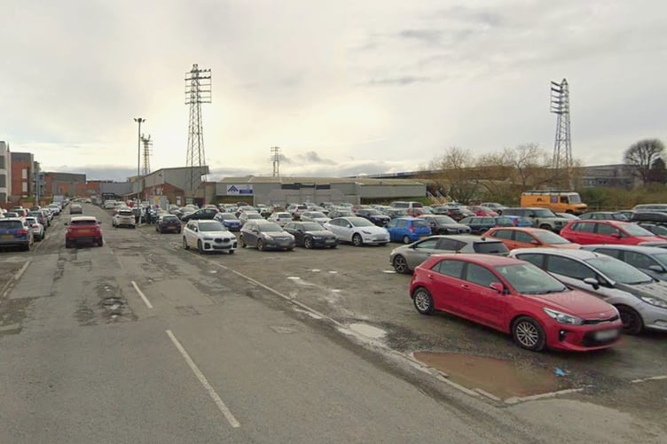 The cark park next to Hereford FC's Edgar St ground