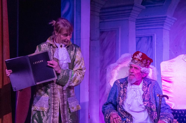 Tanya Sudelin as The Chamberflain with Daniel Faux as The King.