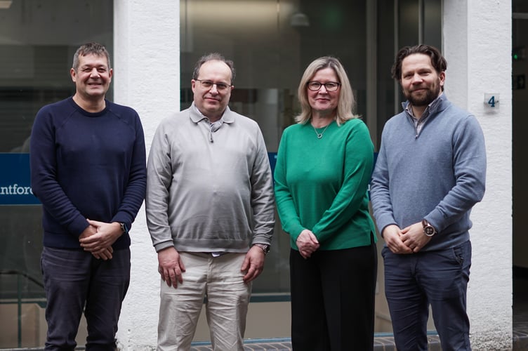 Director Simeon Chapman, Group Managing Director Gordon Hazelton, Account Executive Michelle Howells from the new Lydney Office and Director Jake Mountford announce the recent acquisition of White Knight Group’s customer book of business.