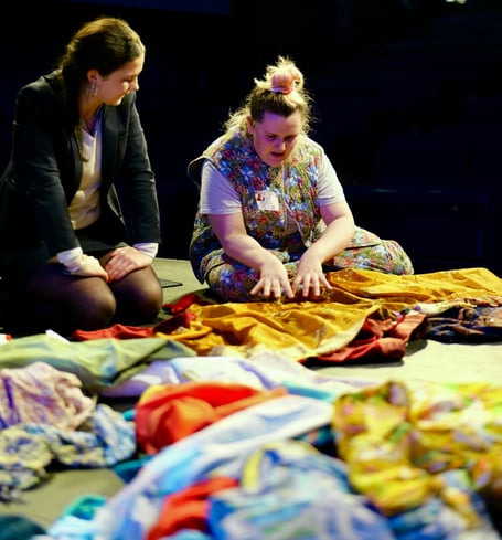 Alice Swales with a Haberdashers' Monmouth student