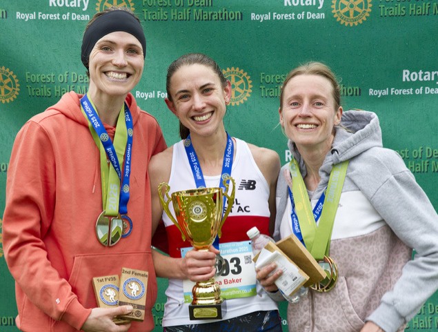 The first three women to finish: Chelsea Creak, Chelsea Baker and Ellie Monks.