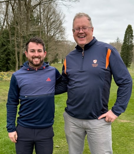 Stuart Mair, right, with Ross PGA professional Zach Galliford