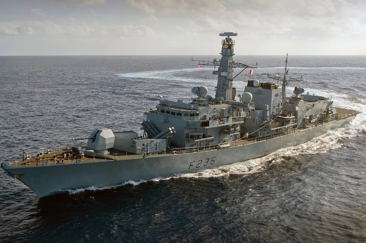 HMS Monmouth at sea in happier days