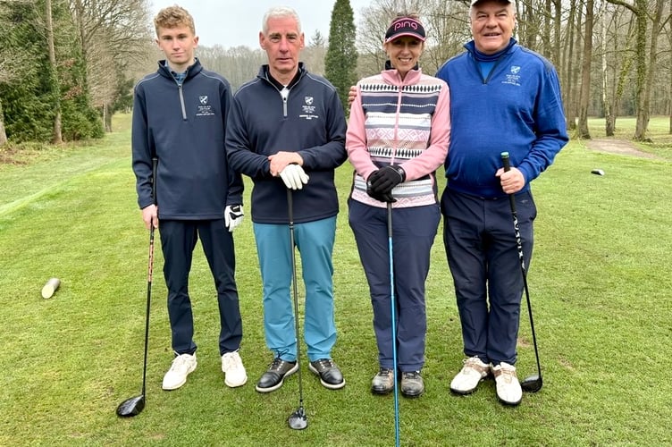 (From left) Junior captain Oli Walker, seniors captain Doug Graham, ladies captain Mary Smith and club captain Steve Wallbank at the Ross Golf Club drive-in