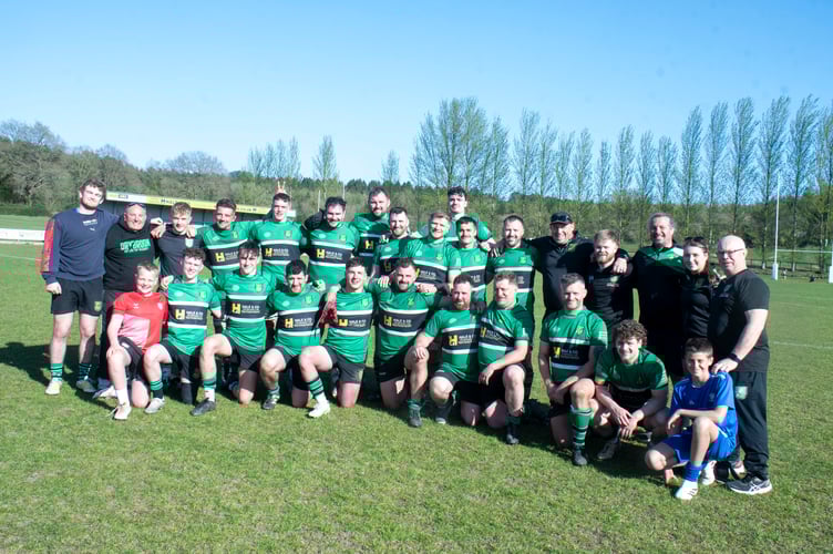 Regional Two Severn champions Drybrook after their win over Stow-on-the-Wold