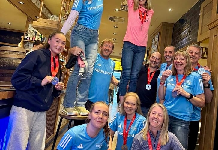 Emma and Rosie Davies were on a high after running the Berlin Half Marathon 