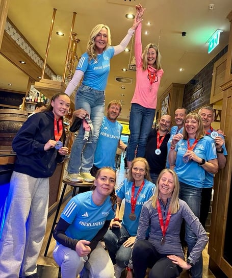 Emma and Rosie Davies were on a high after running the Berlin Half Marathon 