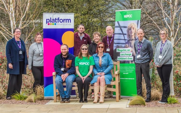 Colleagues from Platform Housing Group with Anita from the NSPCC