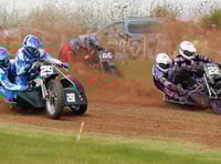 Grass track riders make hay before rain stops play