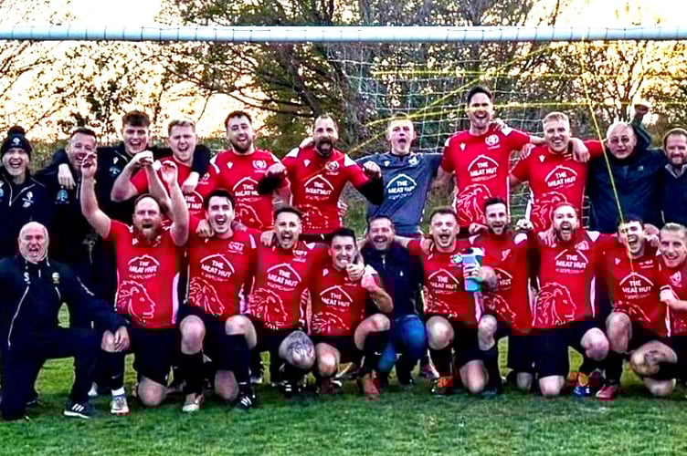 Longhope celebrate winning the North Gloucestershire One title