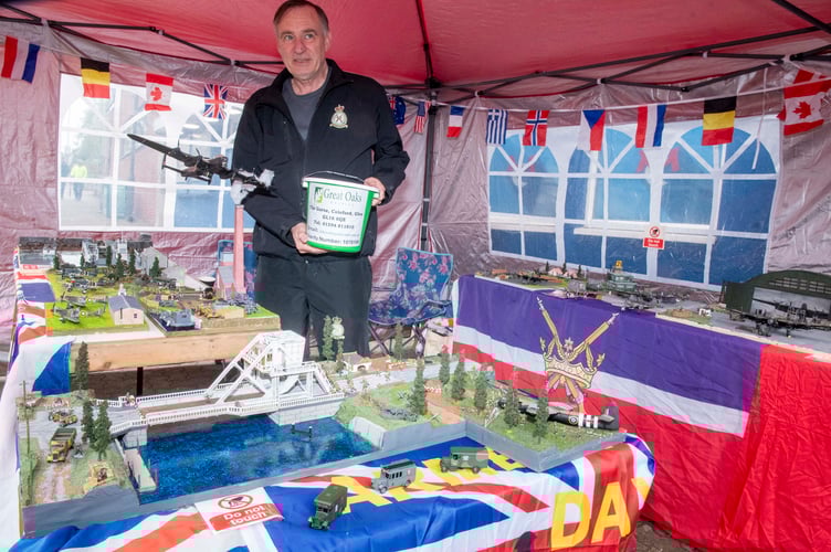 Paul Smith of Coleford with his Second World War diorama. He was collecting donations for Great Oaks Hospice.