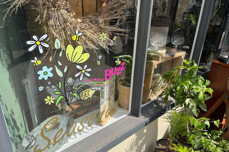 Sticker on Dor's Garden window