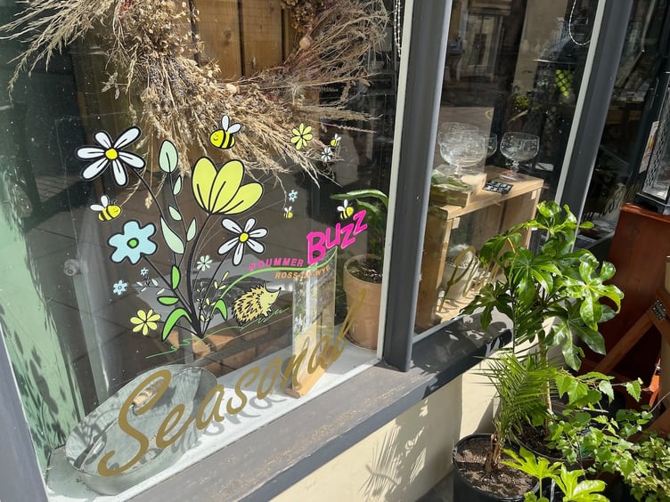 Sticker on Dor's Garden window