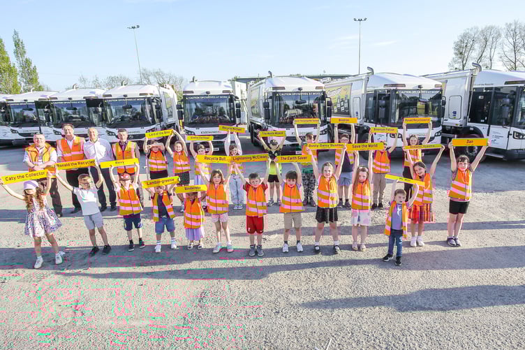 Local schoolchildren have renamed a fleet of bin lorries.
