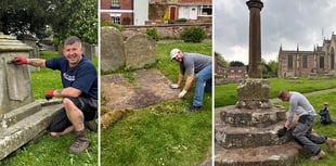 Veterans clean churchyard's gravestones for VE Day