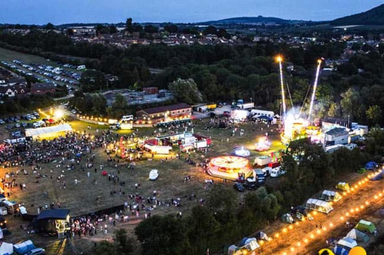 aerial view of festival