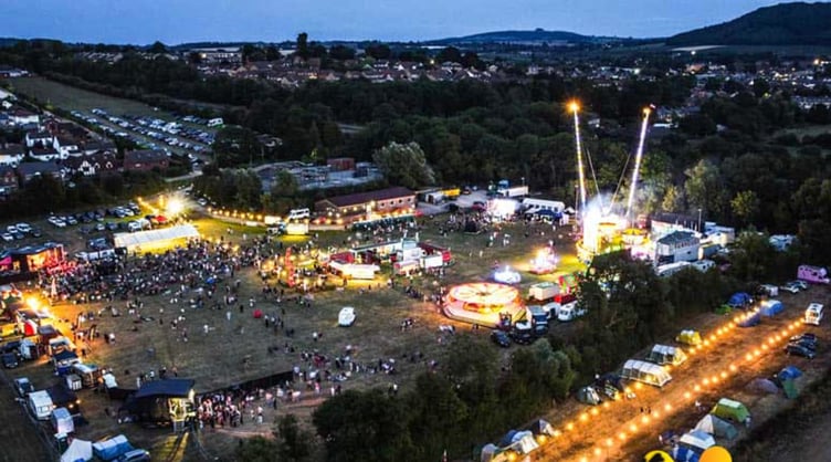 aerial view of festival