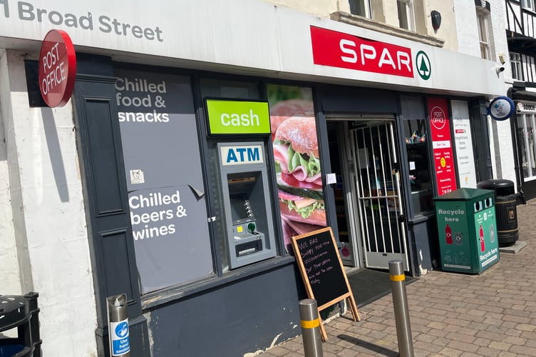Thieves targeting the cash machine used power tools to break into the Spar in the centre of Newent.