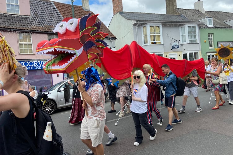 A dragon at Monmouth Carnival parade