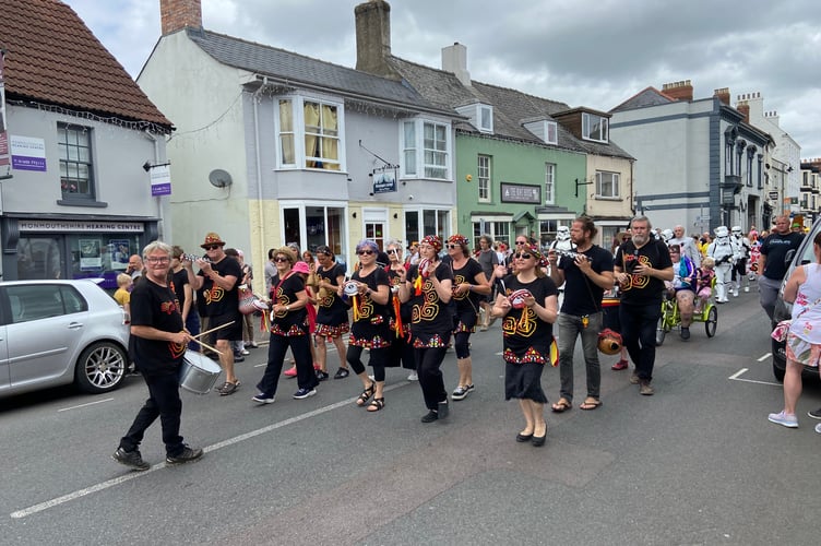 Samba music hits the streets of Monmouth in the town's carnival parade