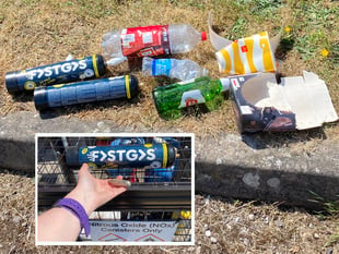 Litter picker discovers illegal nitrous oxide canisters 