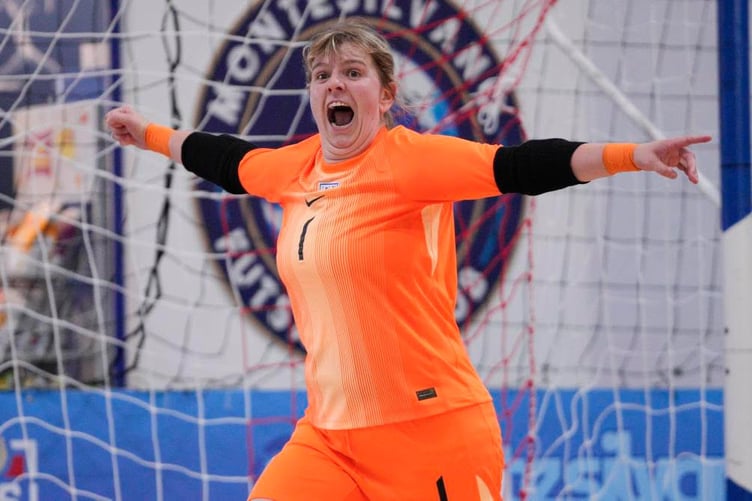 Natasha Hamm, goal keeper for the deaf England woman's futsal team in the world cup, Italy.