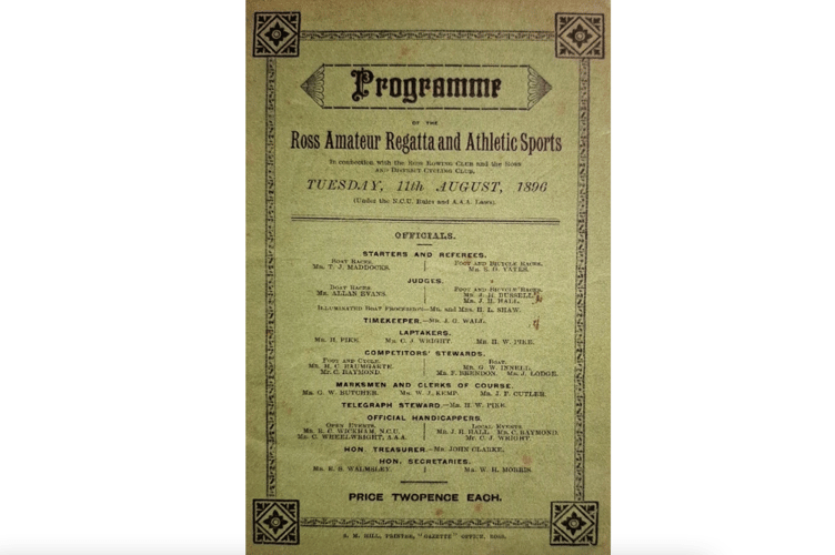 A poster for the 1896 Ross Regatta