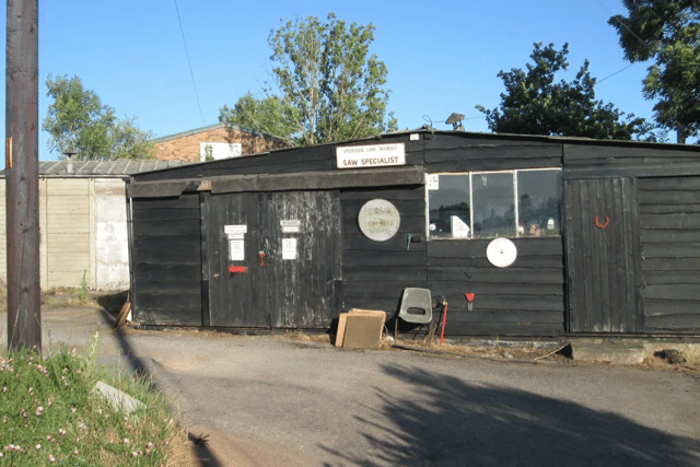 Fire-wrecked old saw works site for sale