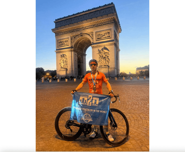 Sam goes extra mile raising £21k in 290-mile Arch to Arc challenge