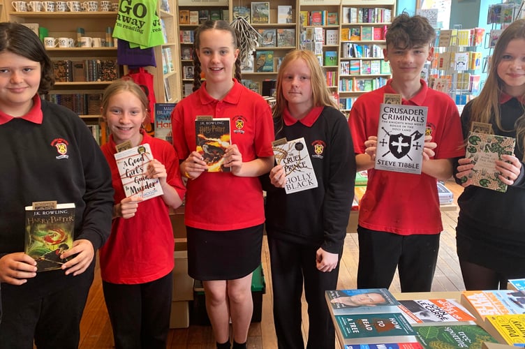 Students with books