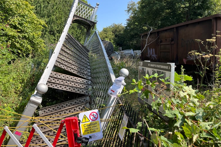 The listed St Mary's bridge sustained severe damage.