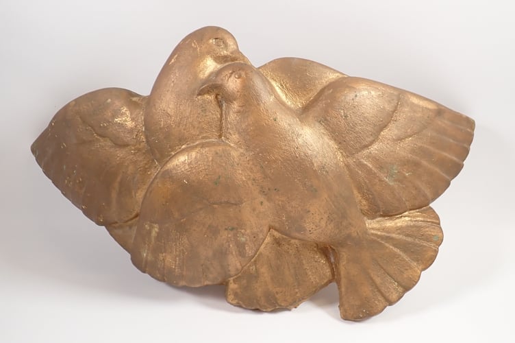 French Gilt Dove Wall Planter