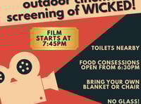 Outdoor cinema screening of Wicked at bandstand
