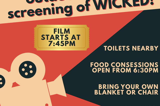 Outdoor cinema screening of Wicked at bandstand
