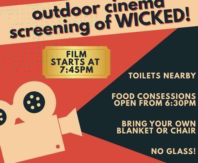 Outdoor cinema screening of Wicked at bandstand