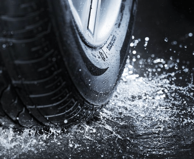 A40 covered in surface water after downpours