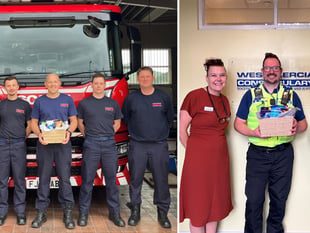 Care home honours local emergency services with gift basket