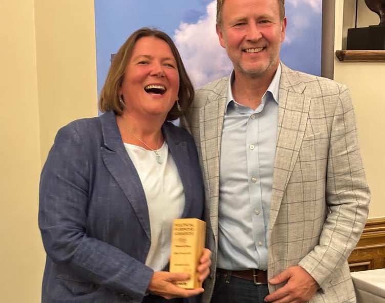 Ellie Chowns receives her Political Purpose Award from River Action UK