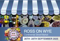 Three-day continental street market in Ross this weekend