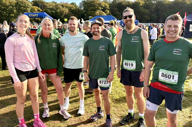 Some of the MonRoss Trailblazers' contingent at the Forest Autumn Half Marathon