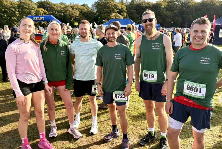 Some of the MonRoss Trailblazers' contingent at the Forest Autumn Half Marathon