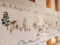 Arts Society volunteers reveal 10-metre St Hellens Manor embroidery