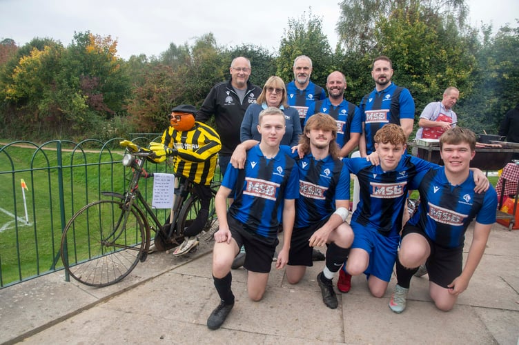 Longhope FC with a tribute fan George.
