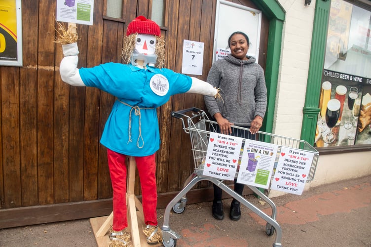 Luxi Ratheyan of Central Stores was also making a collection for the Lordâs Larder foodbank in Newent
